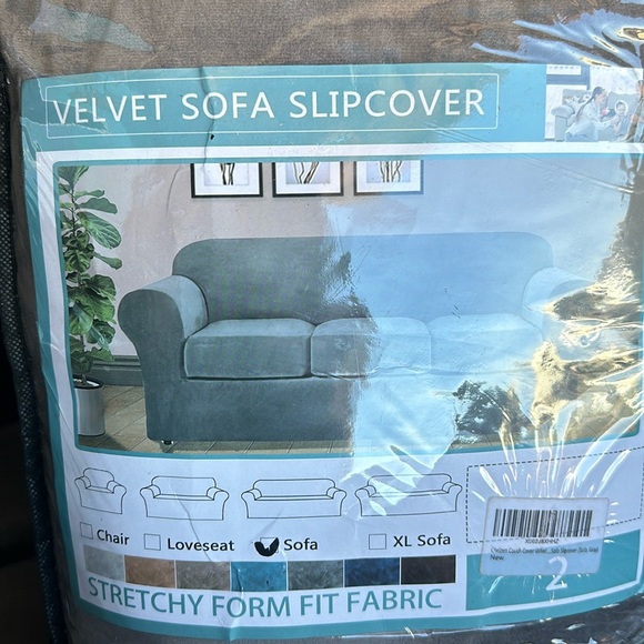 None Other - Velvet Stretch Sofa Slipcover